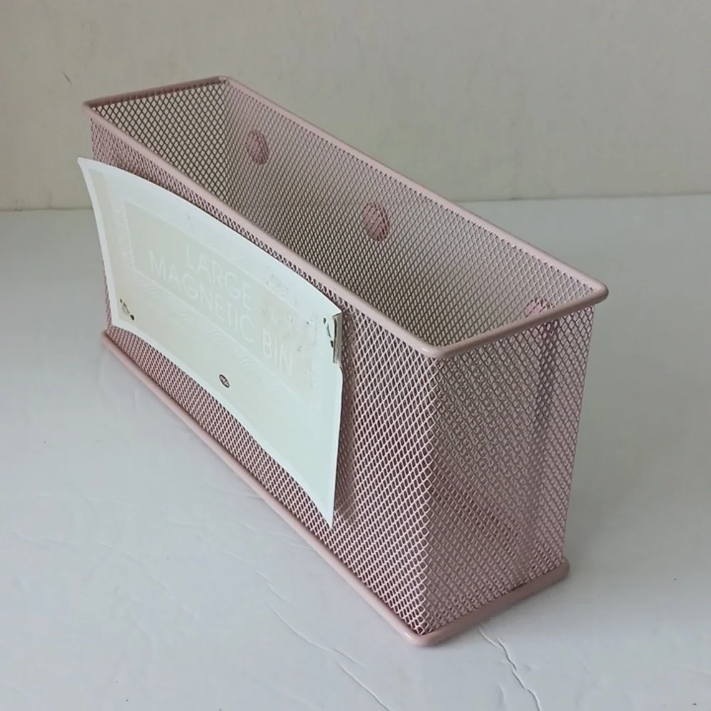 Mesh Magnetic Locker Magnetic Safe Space Storage Box Bin Blush Pink by MSA NEW